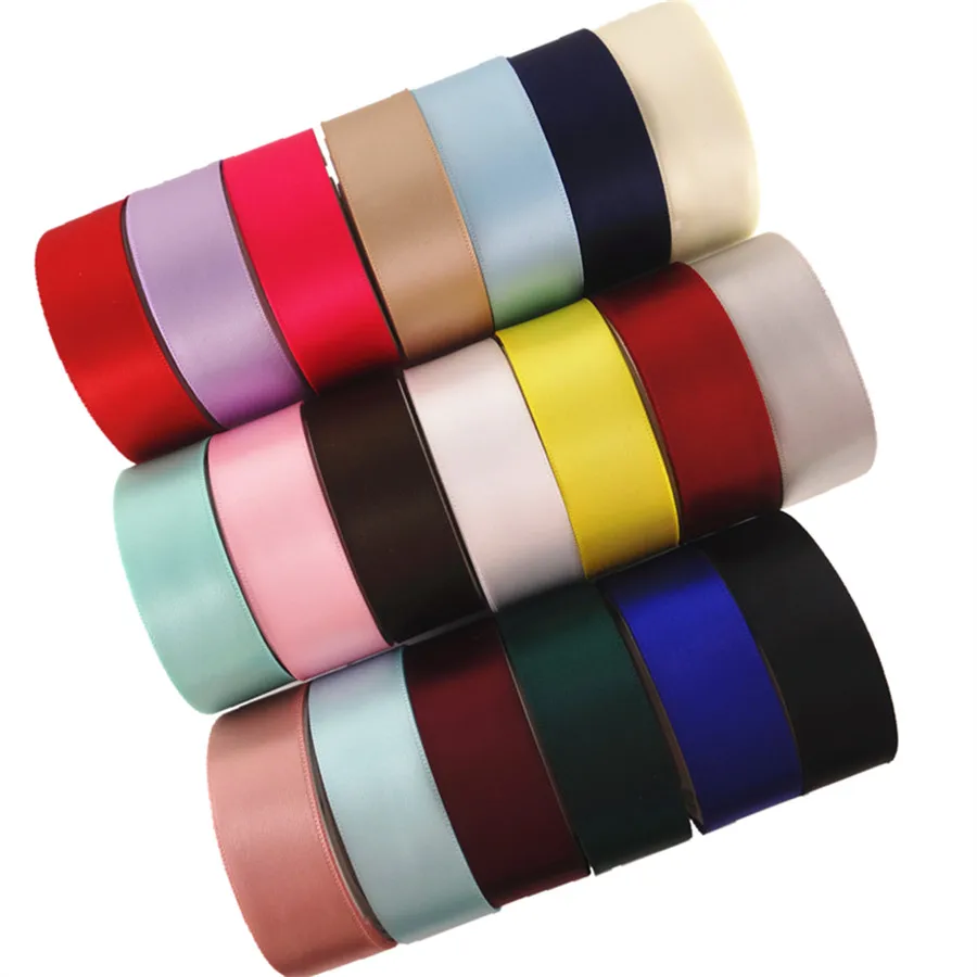 

DX18121602, 1" 25mm, 1.5" 38mm 50 yards/lot solid color satin ribbons gift packaging DIY handmade materials wedding decorative