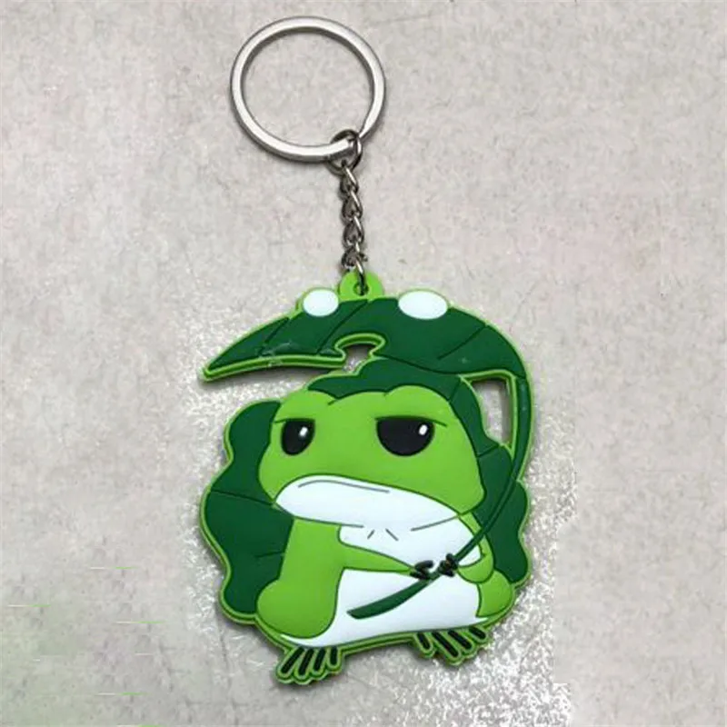 Game Travel Frog Keychain Pendant Toys Cute Cartoon Frogs Keychain PVC Figures Toys Key Bag Pendnants 10pcslot 6-8cm  (4)