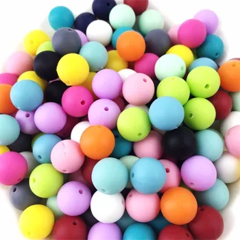 

100pc 10/12/15/18/20mm Silicone Beads Loose Teething Chew Jewelry Teething Necklace Teether Toy DIY Supplies