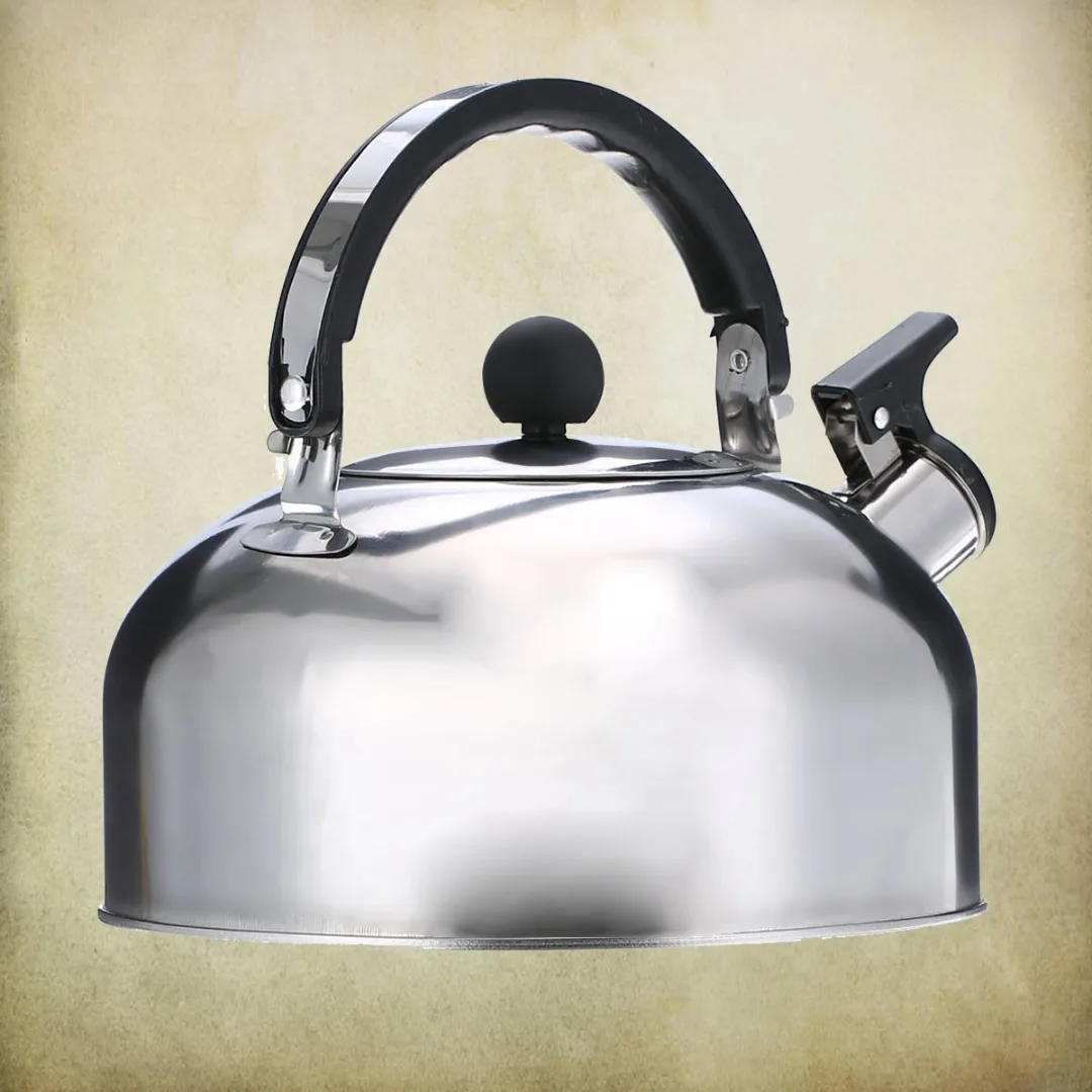 JX-LCLYL 2L Stainless Steel Whistle Tea Kettle Water Pot Heat Assitant Handle Silver New