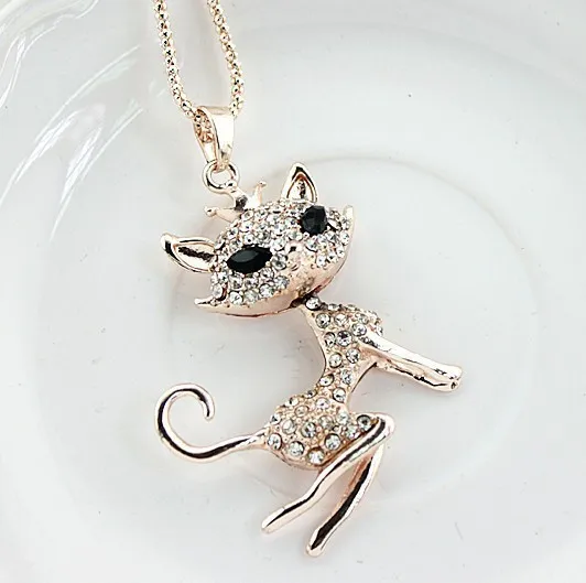 Promotion Fashion Hot Sale Korean Full Shiny Zircon Exquisite Sexy Clear Fox Sweater Long Design Necklace N1999 | Украшения и