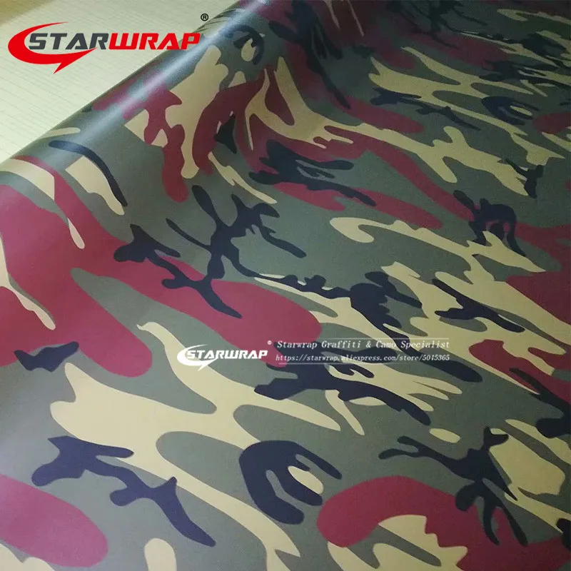 Starwrap Graphic Green Army Vinyl Film Camouflage Car Wrap Sticker With Air Free Bubble Vehicle Motor Truck Wrapping Covering