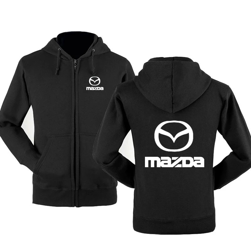 Новая мода для автомобилей Mazda Логотип Толстовка худи Мужские Толстовка весна осень флисовая хлопковая куртка на молнии хип-хоп Harajuku мужская одежда