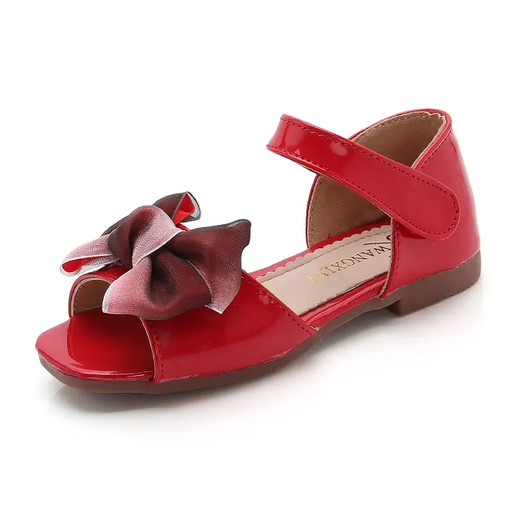 

QIUBOSS Girls 2019 new style kids summer sandals anti-slip casual shoes red color bowtie little girl shoes kids sandals