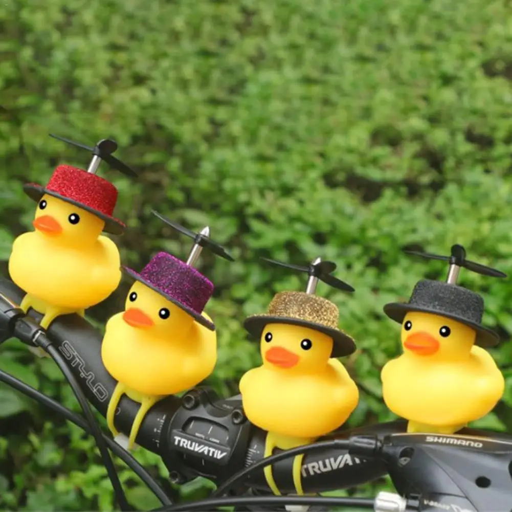 

New Cartoon Duck Bicycle Bells Kids Shining Duck With Cap Head Light Handlebar Sound Bell Bike Accessories 2019 Hot Sale 5