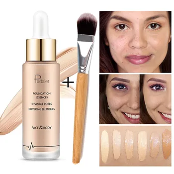 

Pudaier Foundation Base Makeup Professional Face Matte Finish Liquid Nude Make Up Concealer Cream Waterproof Natural Cosmetic
