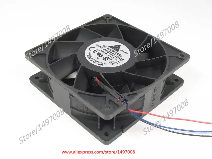 Охлаждающий вентилятор для сервера Delta Electronics PFB1224UHE 6L14 DC 24 в 120 А 120x38 мм |
