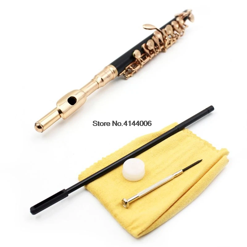 

C Key Tone Half-size Flute Piccolo Musical Instrument with Screwdriver Cleaning Stick Padded Case Drop Ship