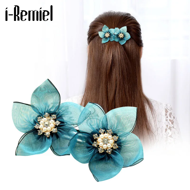 I-Remiel новые корейские украшения для волос заколка для волос с кристаллами Пружинные заколки для волос конский хвост заколки Топ женские аксессуары