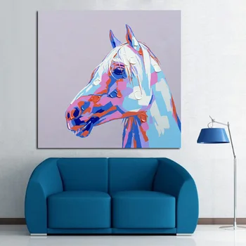 

Cuardros decoracion Handpainted Canvas Painting Modern Wall Art Posters Animal Oil Painting Horse Hang Pictures For Room Decor