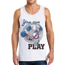 Новая Мода Бодибилдинг майка Для мужчин s майка без рукавов майка Хоккей Напечатано Облегающая майка хлопок Танки рубашка Фитнес Для мужчин