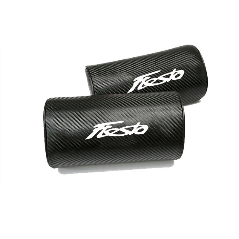 

For Ford Fiesta Carbon Fiber leather Auto Car Seat Head Neck Rest Cushion Neck Support Safety Pillow Headrest Pad Car Styling