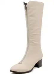 Sapato feminino Для женщин сапоги до колена Martin женская обувь на высоких квадратных каблуках осень-весна ботинки гладиаторские Chaussures XZ181616