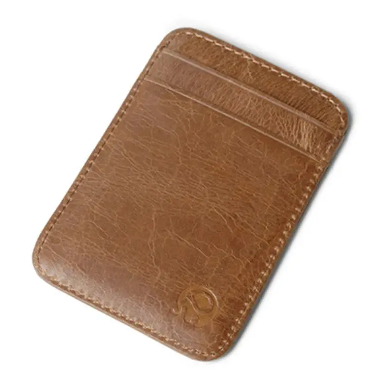 2018 Women Men Leather Coin Pocket Business Wallet Unisex Bank Pick Up Package Bus Card Holder Slim Packbag | Багаж и сумки