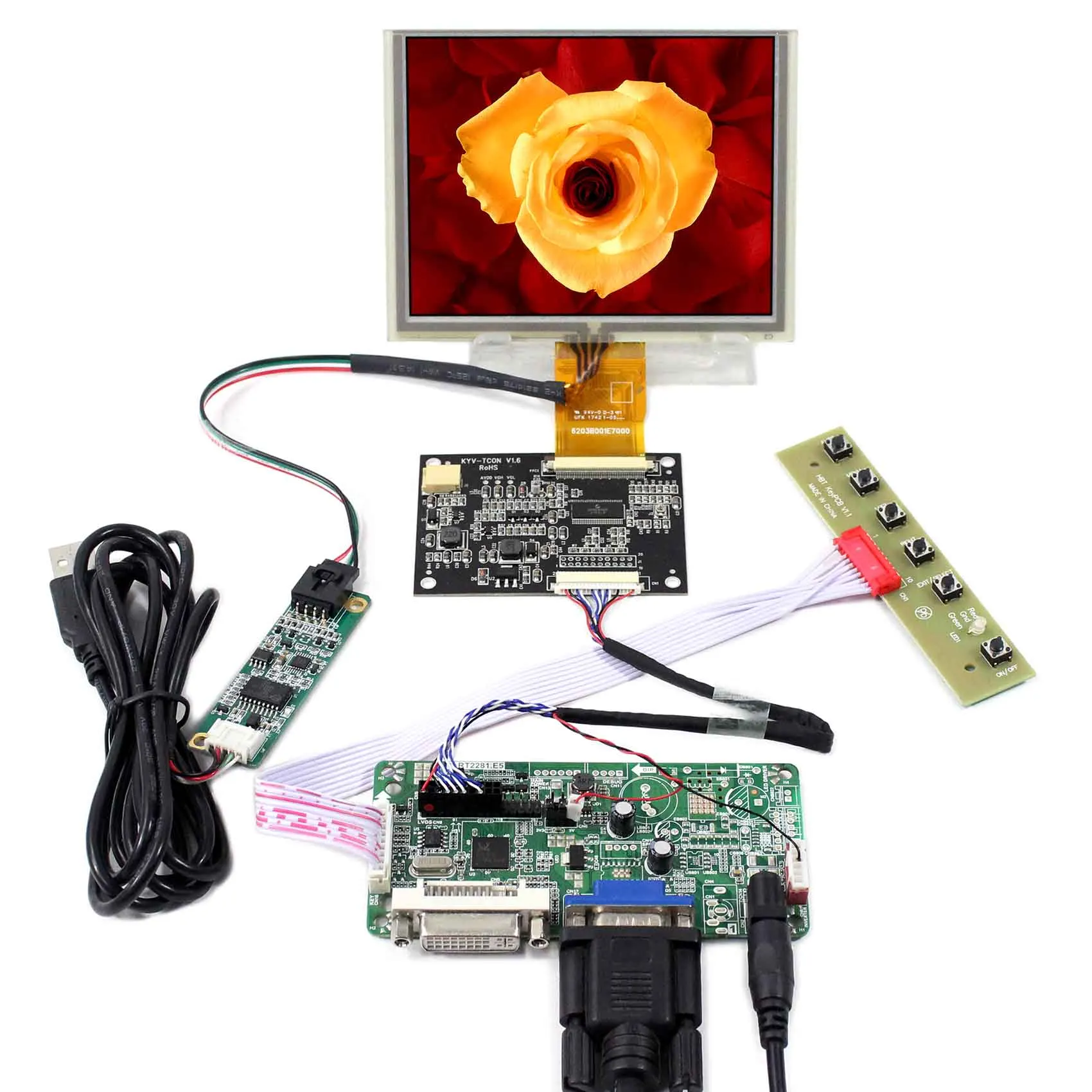 DVI VGA LCD Controller Board With 5inch 640x480 ZJ050NA-08C Touch Screen | Электроника