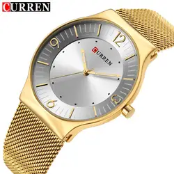 Для мужчин s часы лучший бренд роскошные золотые Нержавеющая сталь Водонепроницаемый Бизнес кварцевые часы Для мужчин Повседневное