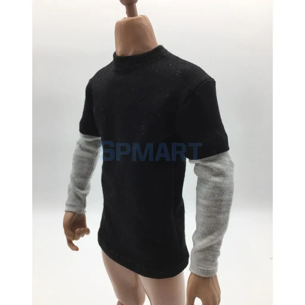 1/6 Scale Mens Double Sleeve Long T-shirt Top Clothing for 12