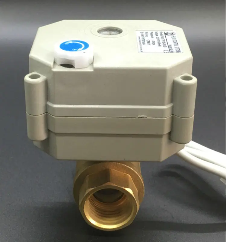 2-Way Brass DN15 Electric Normal Open/Close Valve With Manual Override TF15-B2-B BSP 1/2'' AC/DC9-24V 2 Wires Metal Gear CE IP67