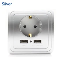 Лучший двойной USB порт 2000 мА настенное зарядное устройство адаптер ЕС розетка с Usb розетка панель