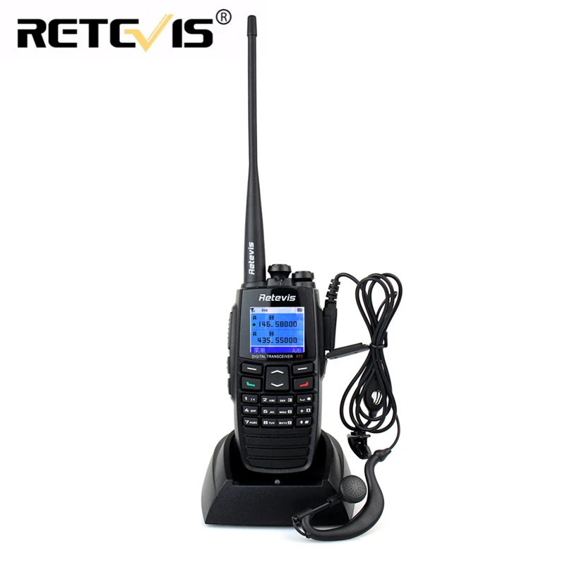 

Retevis Digital GPS Portable Walkie Talkie VHF+UHF DPMR Digital Interphone Dual Band Dual Standby Analog Digital Two Way Radio