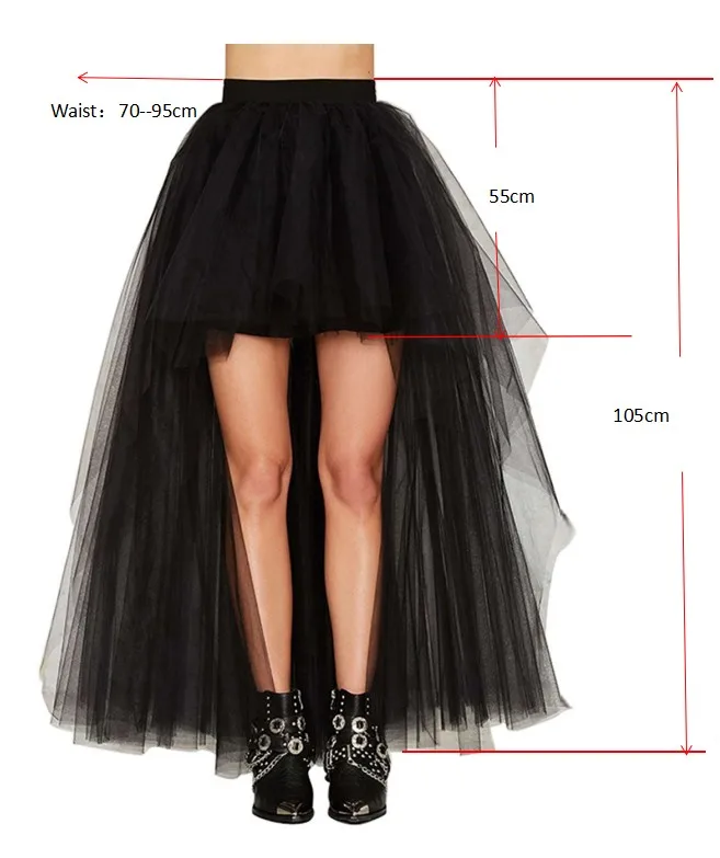 2019 high quality Tulle Skirt Sexy High Low Wedding Bridal Petticoat Black White Red underskirt Wedding Accessories