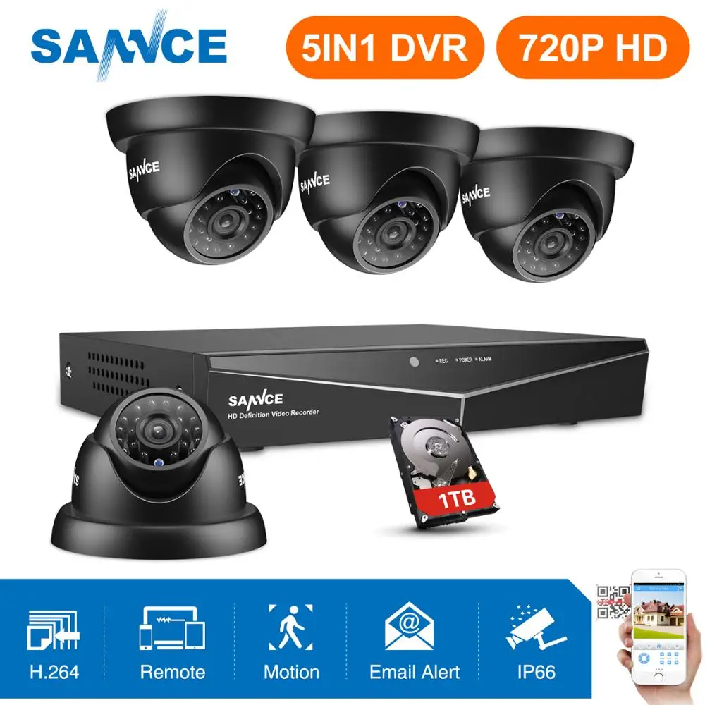  SANNCE 8CH 1080N HDMI DVR CCTV System 4pcs 720P Security Cameras IR Indoor Waterproof Outdoor Video - 32944100844
