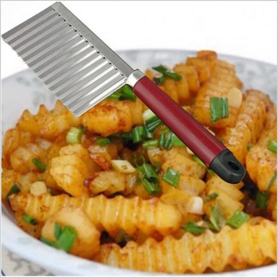

Stainless Steel Potato Dough Waves Crinkle Cutter Slicer Home Kitchen Vegetable Chip Blade Knife Cooking Tools