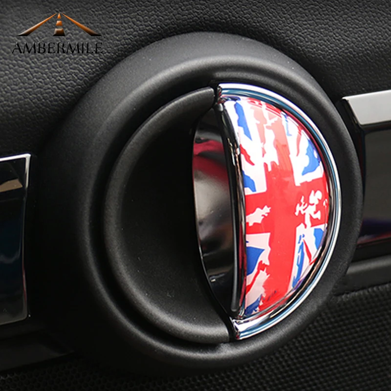 

AMBERMILE 3D Epoxy Car Interior Door Handle Cover Stickers for Mini Cooper R56 R55 R60 R61 Countryman Accessories Car Styling