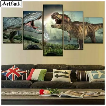 

Animal diamond painting dinosaur picture full square drill diamond mosaic 3d diamond embroidery leopard 1 set 5pcs