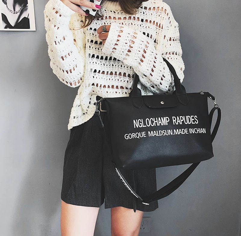 Women Large Leather Handbag Female Designer Fashion Letter Messenger Shoulder Bag Ladies Crossbody Bag Outdoor Tote Purse SS7362 (15)