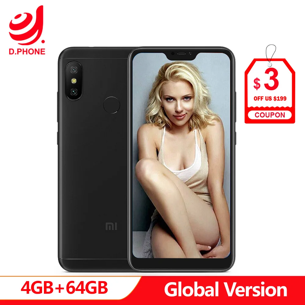 Испанская глобальная версия Xiaomi Mi A2 Lite 4 Гб 64 ГБ Android One Snapdragon 625 Восьмиядерный 5 84