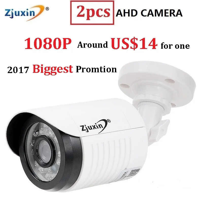 2PCS Zjuxin ahd camera 1080p 5 24 LED ahd 2mp camera with HD 3 6mm 1080p
