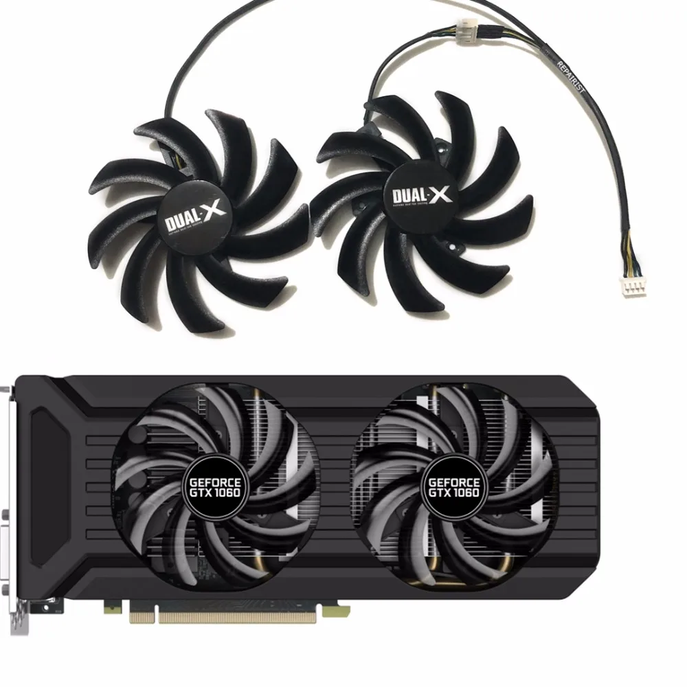Вентилятор Охлаждения видеокарты GTX1080/1070Ti/1060 GPU VGA для Palit GeForce GTX 1080 GTX1070Ti GTX1060 Dual