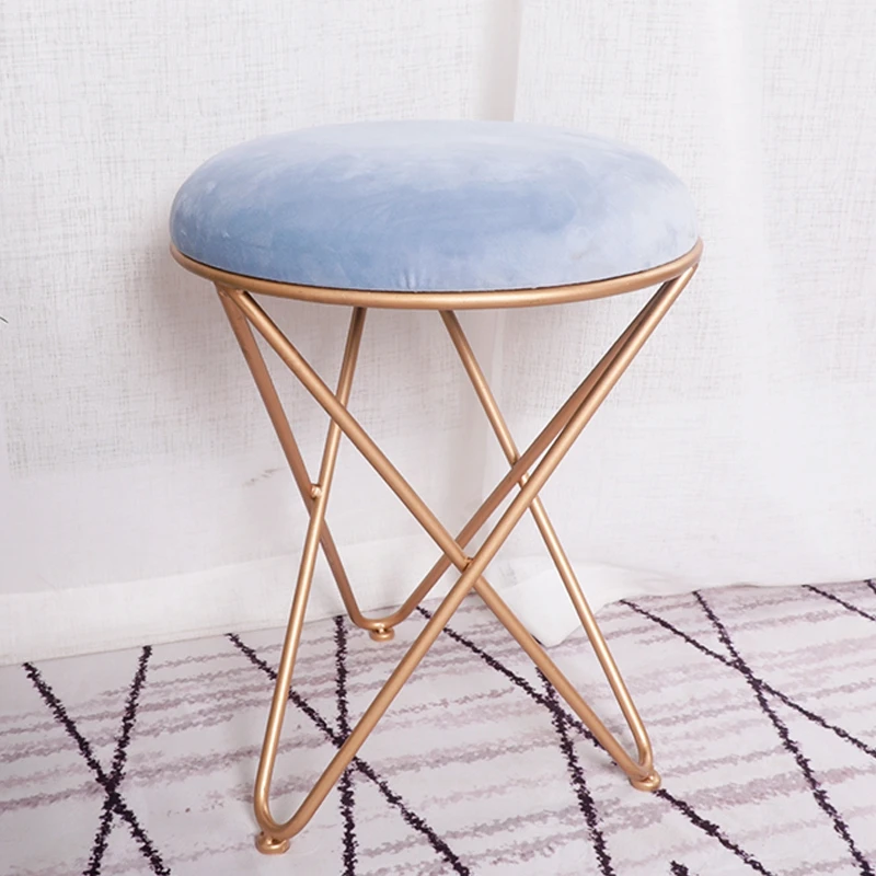 

Living Room Sofa Footrest Stool Makeup Dressing Stool European Style Iron Art Shoes Bench Bedroom Coffee Table And Chair