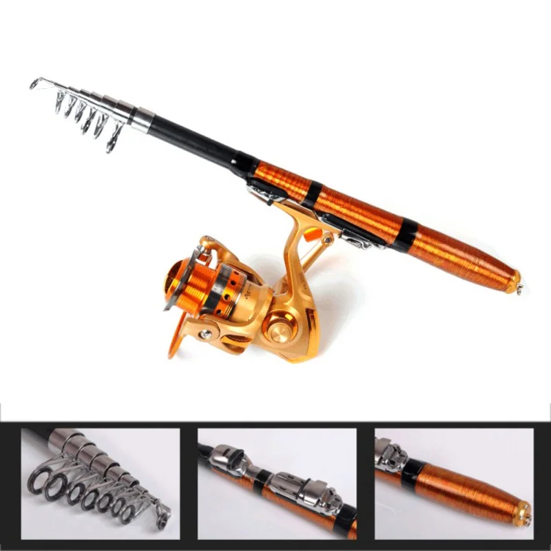 

Portable Telescopic 1.2m/1.5m/1.8m/2.1m Fishing Rod Portable Short Sea Rods Fishing Rod Spinning Fishing Tackle Carbon Fiber
