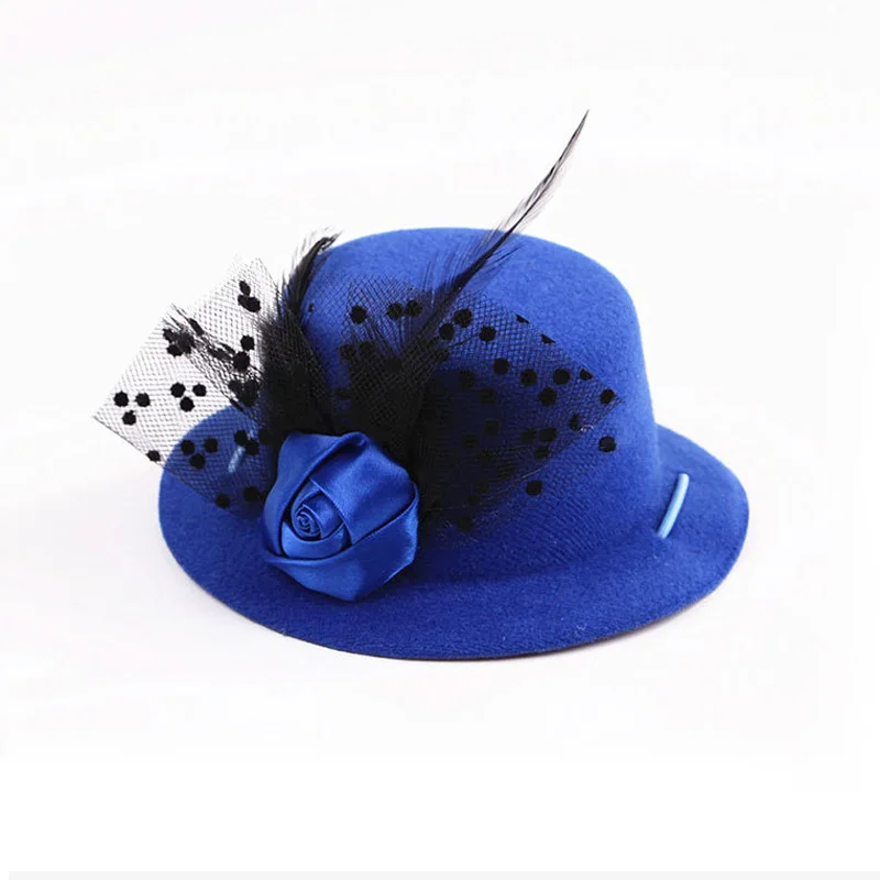 Blue Кепка для собаки дворянина, кепка для питомца, собаки, кошки, Тедди, Боми, украшение для питомца, шапка, мода, красота и роскошь, товары для домашних животных, шапка с перьями - Цвет: Blue