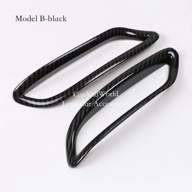 Model B-black Для Toyota Camry MK8 Авто задних противотуманных фар крышка Планки Рамка светильника полоски ABS Chrome Наклейки Автомобиля стиль аксессуары - Цвет: Model B-black
