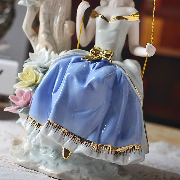 Западная Женская Девушка на качели домашний декор керамические фигурки