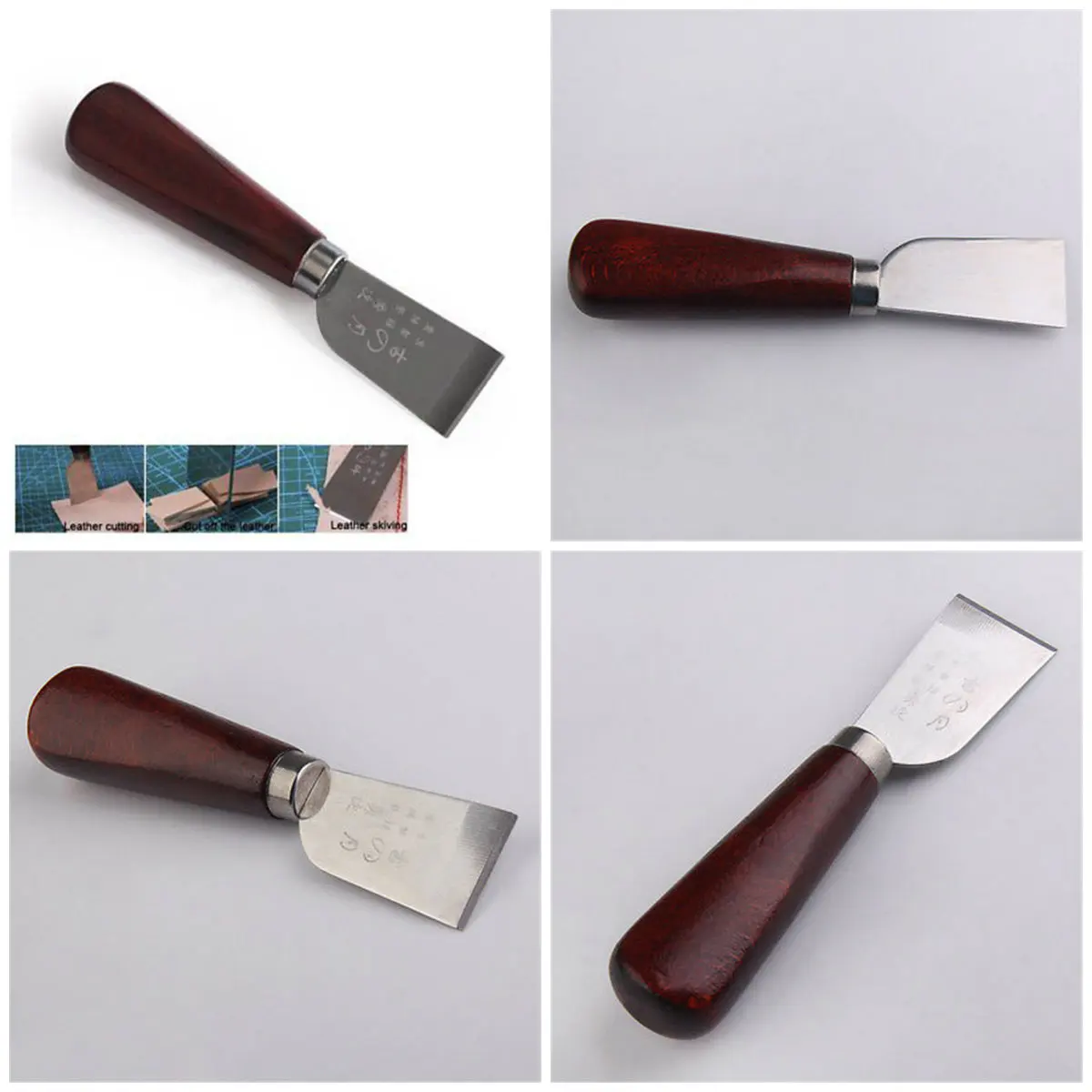 High Quality Professional Leather Cutting Knife With Wooden Handle