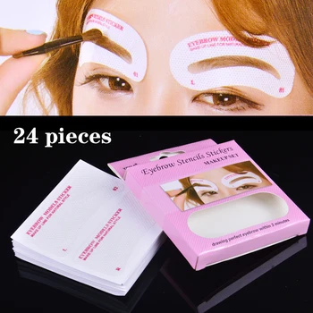 

12Pairs/Set Professinal Fashion Eyebrow Template Stickers Eye Brow Eyebrow Stencils Drawing Card Stencil Makeup Tools