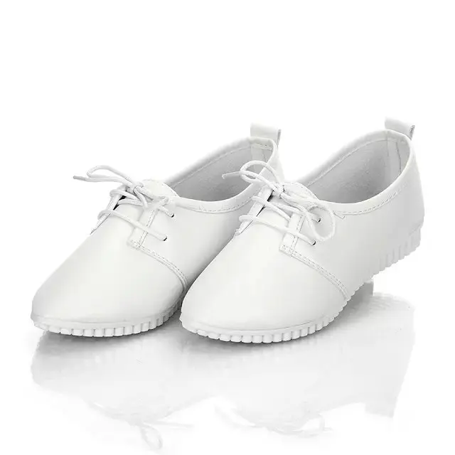 Women Lace Up White Shoes 2016 Casual Lady Office Black Women Lace Up White Shoes 2016 Casual Lady Office Black Loafers Leisure Footwear Female Flats Sapatos Femininos In S From On