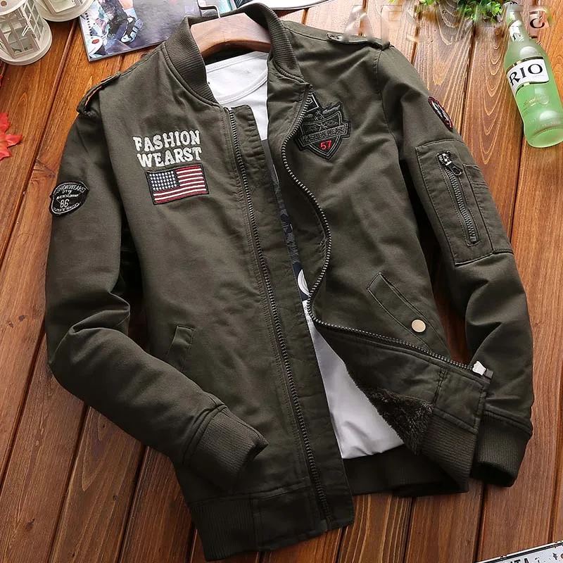 Buy New Autumn Winter Bomber Jacket Mens Military