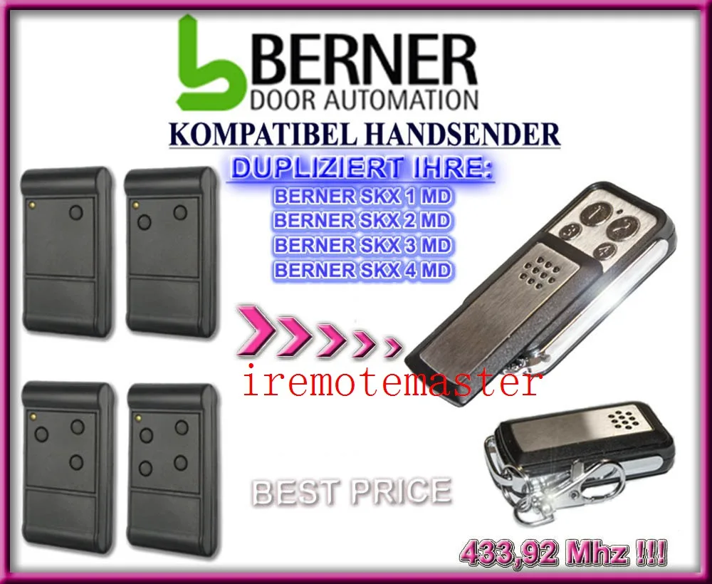 

BERNER SKX1 MD, SKX2 MD, SKX3 MD, SKX4 MD compatible remote