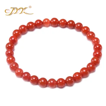 

JYX Natural Agate Bracelets for Women 6-7mm Red Agate Prayer Beads Buddhist Bracelet Women Men Jewelry 8"-Selected Nanhong Agate