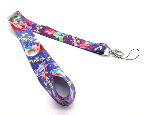 

10pcs/20pcs/30pcs/50pcs Mermaid Princess Neck Strap Lanyard Mobile Phone Key Chain ID Badge Key Chains G91