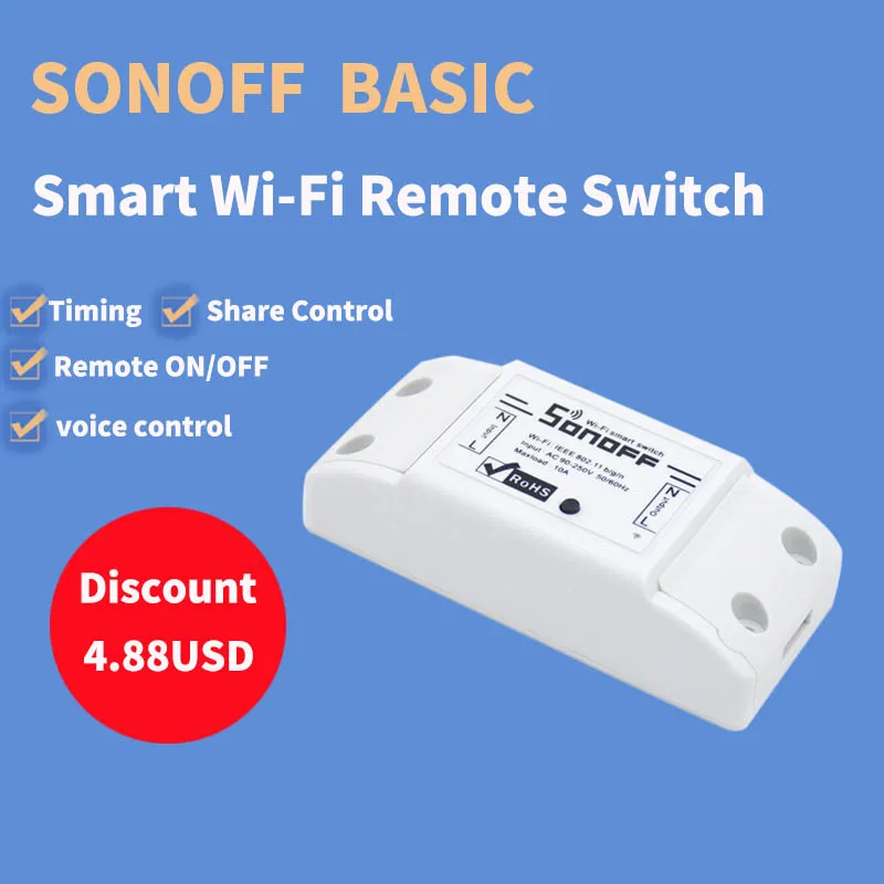 Sonoff Basic WiFi приложение для беспроводного переключателя пульт дистанционного
