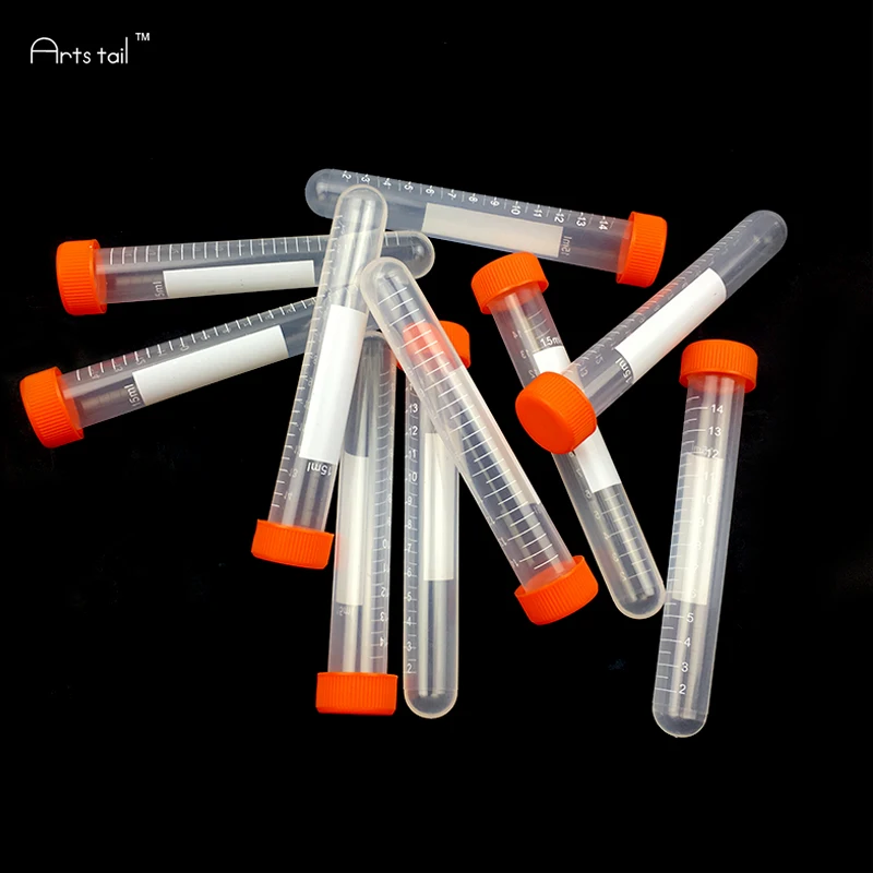 15ml Centrifuge Tubes 50PCS Round Bottom Screw Striking EP Sample Tube With Scale High Temperature Pressure Laboratory Supplies