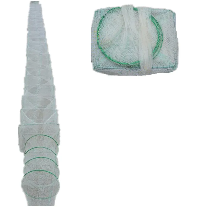 new 10m 33sections 20 hole fishing cage ground cage pesca fishing net lobster trap crab trap crab cage fishing accessories