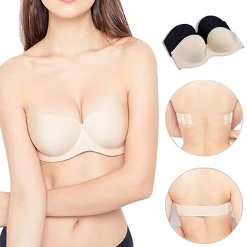 

2018 Women New Magic Push Up Bra Strapless Bras Underwired Back Band Bras Invisible Bra