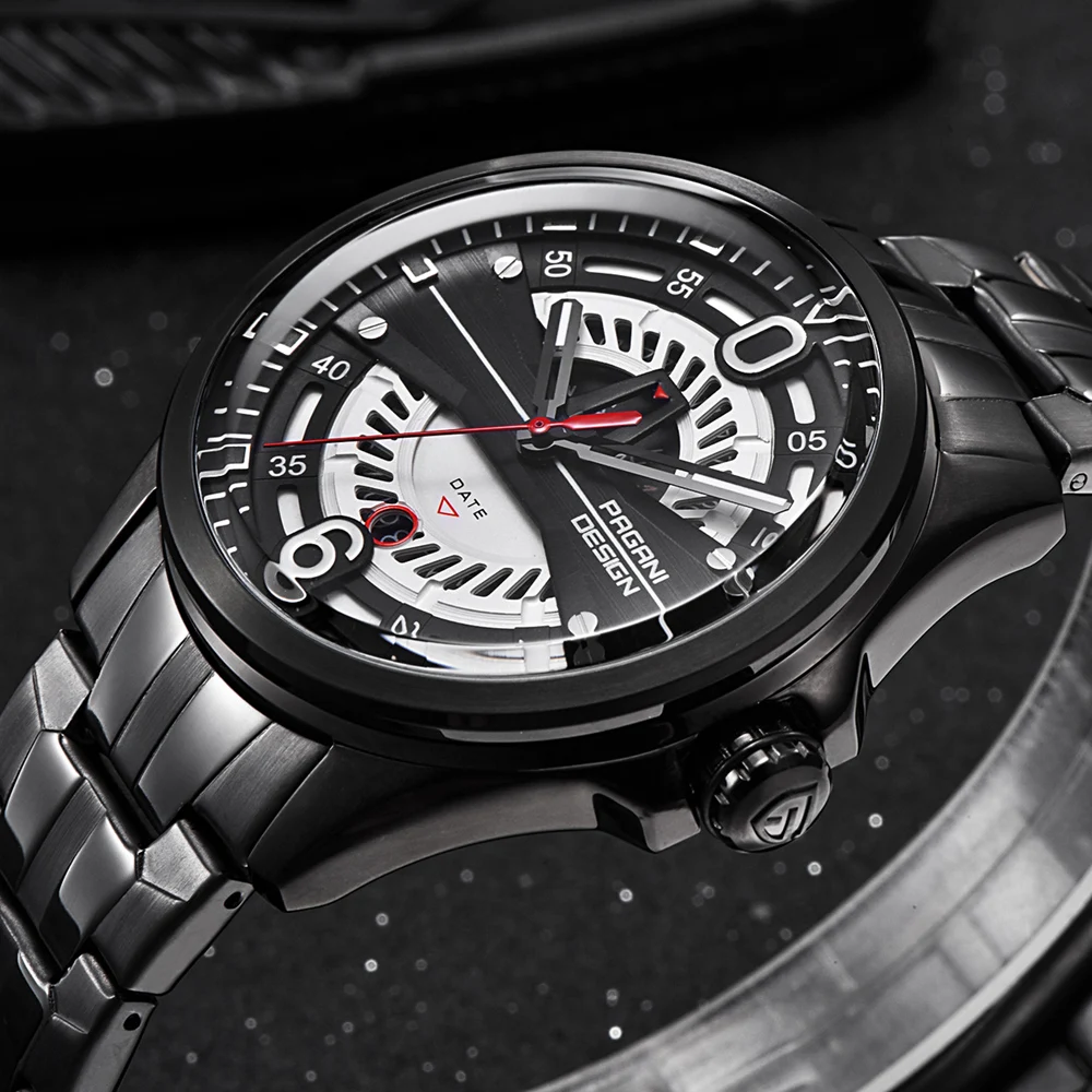 

PAGANI DESIGN Luxury Brand Top Men's Quartz Sports Watches Man Full Steel Hollow Face Date Clock Men Fashion Waterproof Watch